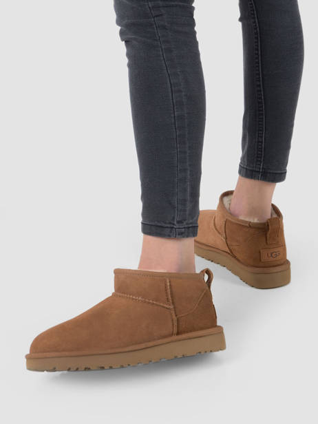 Boots Classic Ultra Mini Uit Leder Ugg Bruin women - 01116109 ander zicht 2